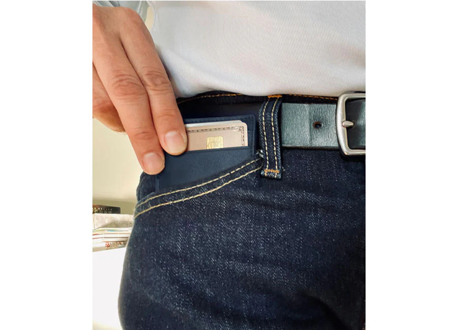 DAVEK SLIM WALLET with mini pen - NAVY - Image 7